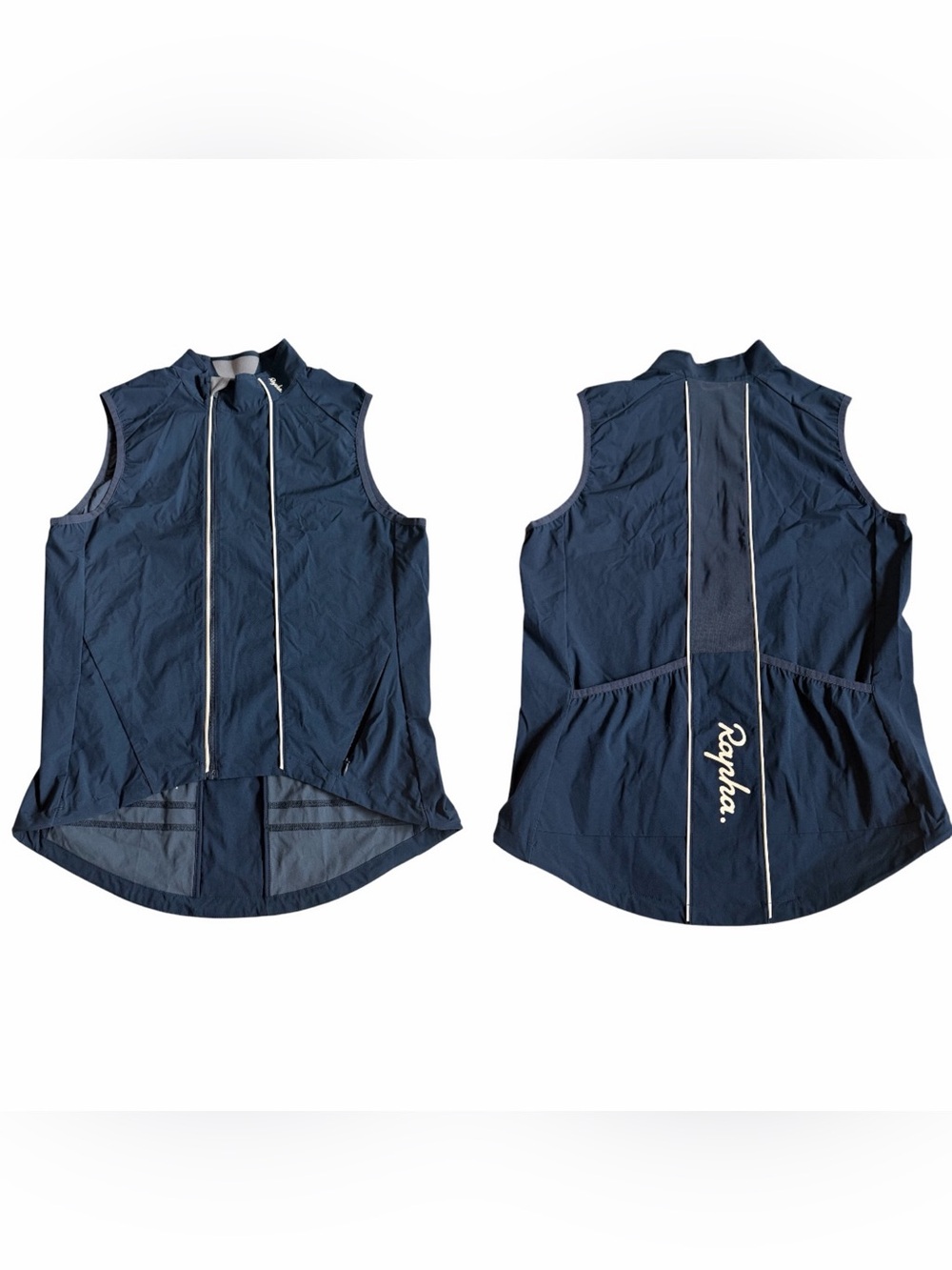 Rapha Men’s Classic Gilet Cycling Vest Sz M Navy Windproof Nylon Back Pockets